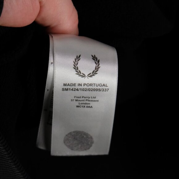 Raf Simons X Fred Perry Sweatshirt Womens  Small Black Sweater Crew Pocket Logo - Picture 8 of 10